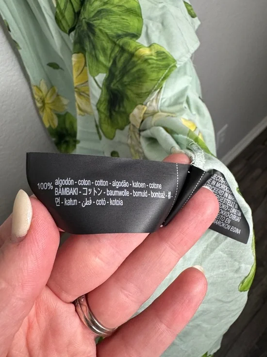 NWT Zara ZW Collection Green Floral Button Down Shirt Dress Midi w/ Belt XS - Picture 6 of 9